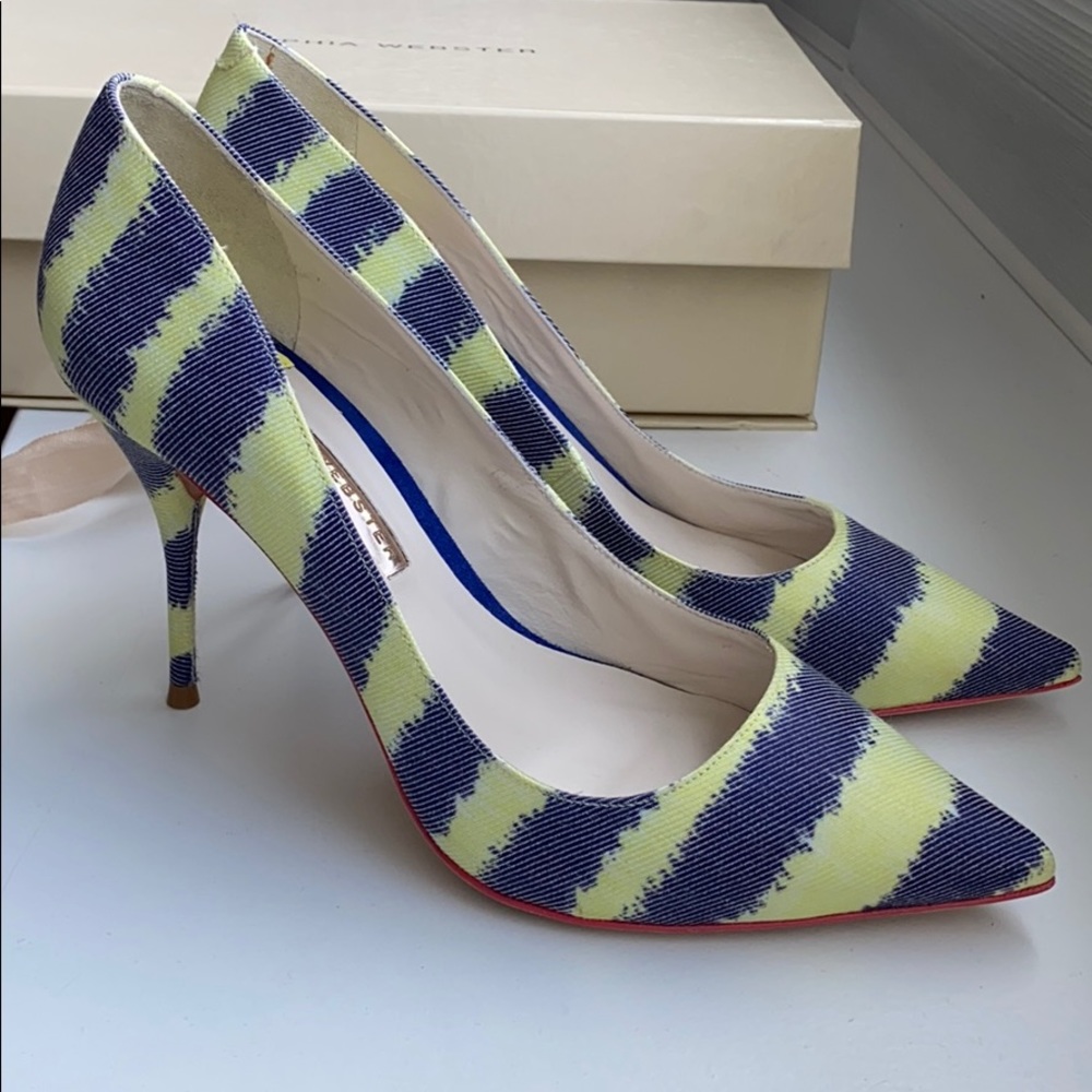 Sophia Webster blue and lime high heels shoes